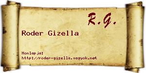 Roder Gizella névjegykártya